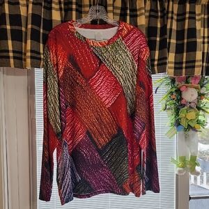 Colorful Patchwork Long Sleeve Top